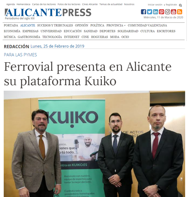 Ferrovial presenta en Alicante su plataforma Kuiko