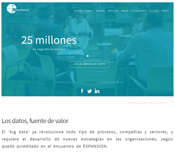 BIG DATA: Los datos, fuentes de valor